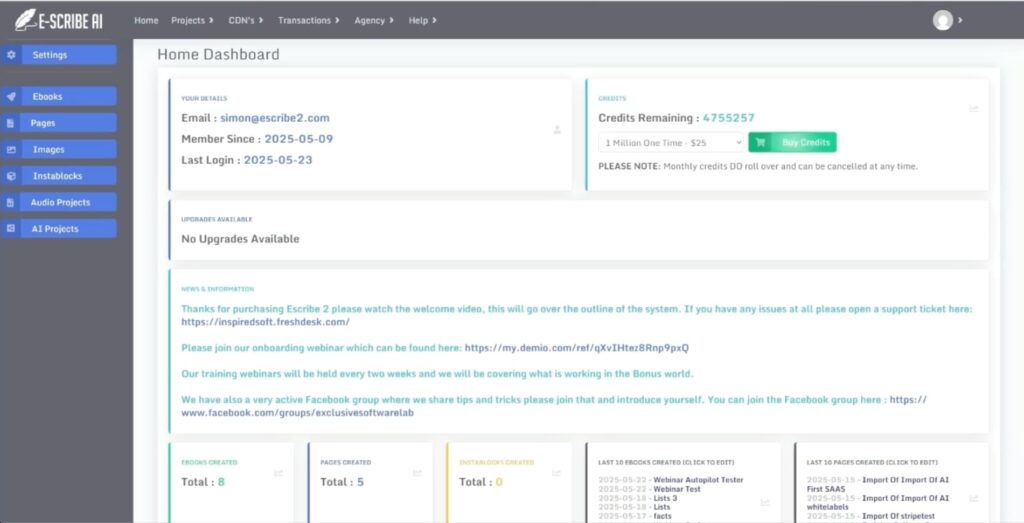 escribe2.0 members area