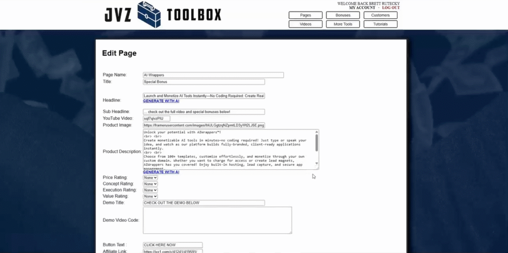 JVZToolbox bonus page builder