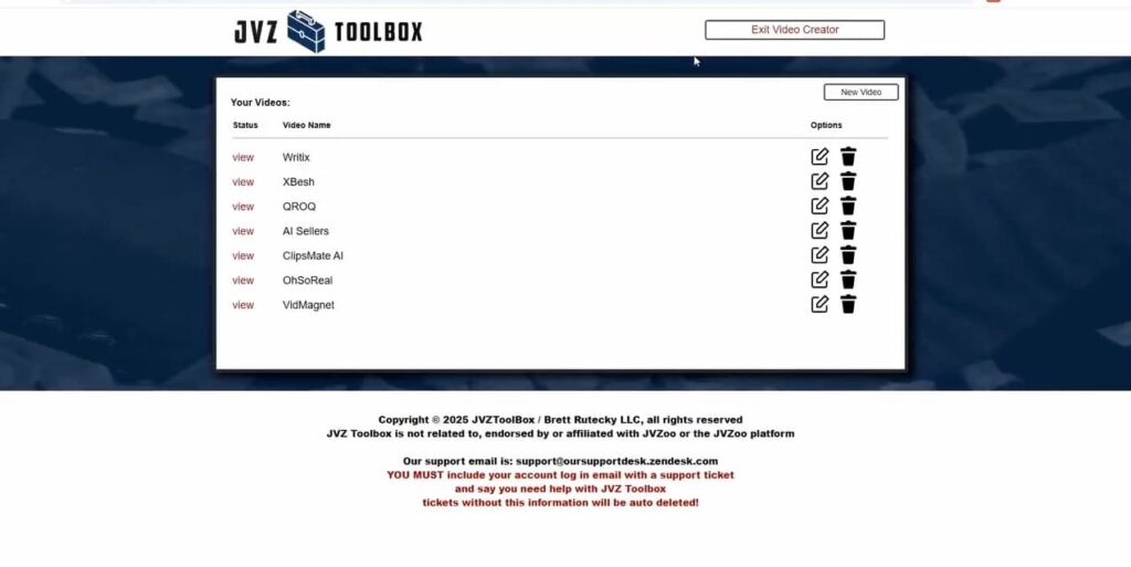 JVZToolbox dashboard